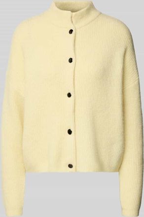 Gestuz Regular Fit Cardigan aus Alpaka-Mix Modell Alpha in Pastellgelb, Gr&ouml;&szlig;e XL