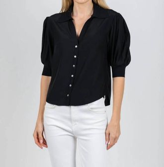 Cinq &agrave; Sept Weiley Short Sleeve Top In Black