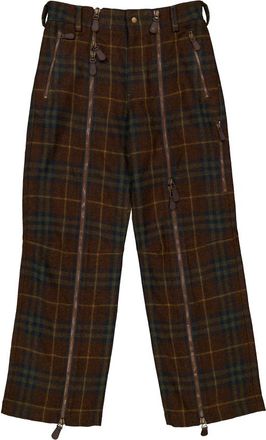 Burberry Check Virgin Wool Zip Trousers, Brand Size 46 ( Waist Size 31.1 )