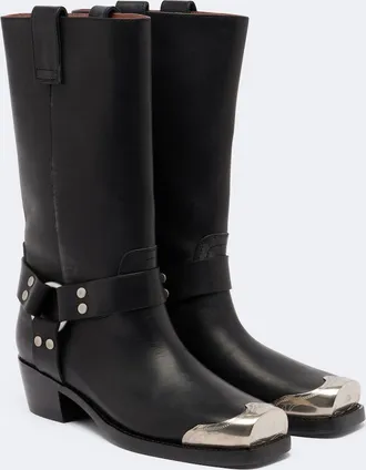 PARIS TEXAS Roxy embellished leather biker boots