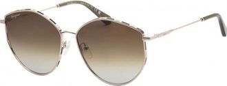Ferragamo Womens SF264S-709 SF264S 60 709 Fashion Sunglasses - Gold - One Size