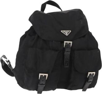 Prada Pre-owned Backpacks, female, Black, Size: ONE SIZE Pre-owned Nylon Backpack