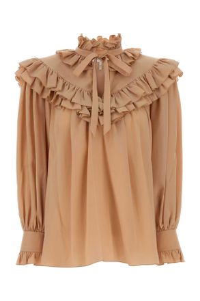 Chlo&eacute; Peach Silk Blouse