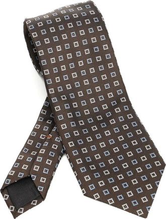 Ermenegildo Zegna Cravatta a quadri - Marrone