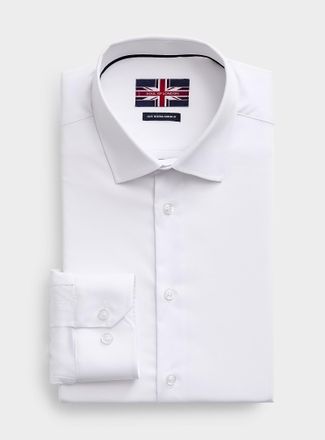 Soul of London Mens Solid stretch twill shirt Modern fit