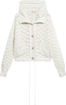 Blumarine Cardigan con cappuccio - Bianco