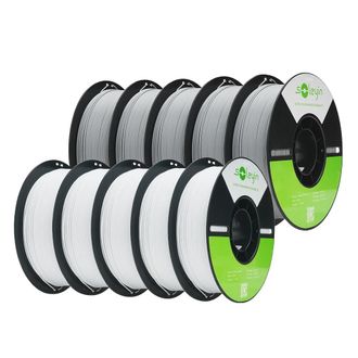 OEM Filamento Para Impresora 3d, 1,75 Mm De Di&aacute;metro, Material Ecol&oacute;gico, 5 Unidades Blancas Y 5 Grises