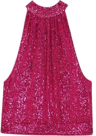 Patrizia Pepe Mouwloze Top - Dames - Tops zonder mouwen - Roze - XS - Polyester - Tops