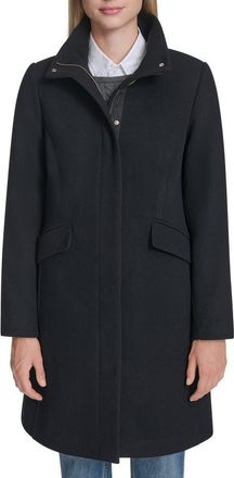 Cole Haan Longline Wool Blend Coat in Black at Nordstrom Rack, Size 14