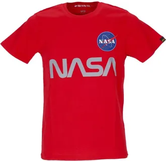 Alpha Industries Alpha Industries, T-Shirts, male, Red, Size: XL Reflective Nasa T-shirt Red