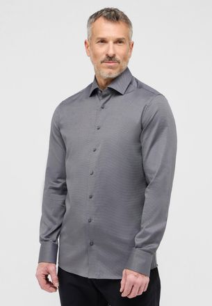 Eterna Langarmhemd ETERNA SLIM FIT, Herren, Gr. 39, Normalgr&ouml;ssen, grau (anthrazit), 100% Baumwolle, schmal, Manschette, Hemden Langarmhemd, NON IRON (b&uuml;gelf