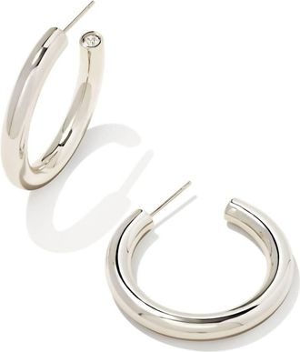Kendra Scott Womens Colette Hoop Earrings In Rhodium Metal