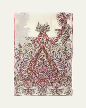 Etro Paisley-Print Silk-Blend Scarf