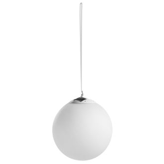 Beliani L&aacute;mpara Colgante Led Solar Para Exterior Con Mando A Distancia Jard&iacute;n Blanco Bolsey