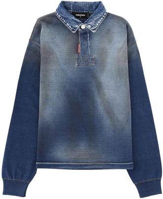 Dsquared2 Polo Shirt With Denim Effect