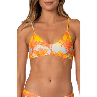 Maaji Golden Lily Liberties Reversible Bikini Top in Open Yellow at Nordstrom, Size X-Large