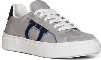 Ferragamo Mens Sneakers Gancini Grey Calf Leather (bos Taurus) Trainers