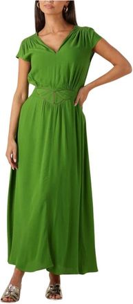 Louizon Fayence Maxi Jurk - Dames - Maxi kleedjes - Groen - XS - Kleedjes