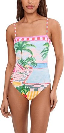 BECCA by Rebecca Virtue Miami Beach Colette Bandeau One-Piece Womens Swimsuits One Piece : MD, Nylon/Spandex