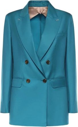 Max Mara MXMstaffa Jacket - Dames - Blazers - Blauw - M - Wol - Jassen