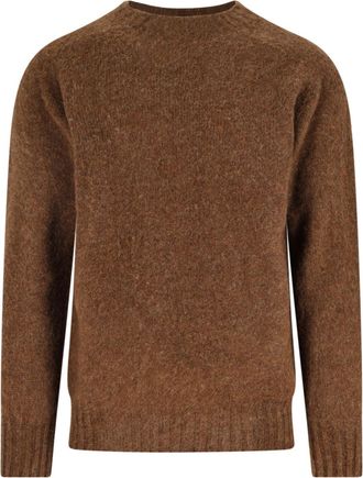 Howlin Crew Neck Shetland Wool Sweater with Ribbed Finishes