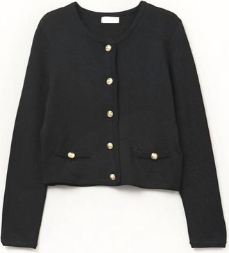 Q2 Womens Buttons Cardigan In Black
