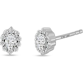Bony Levy Rita 18K White Gold Diamond Halo Stud Earrings at Nordstrom Rack