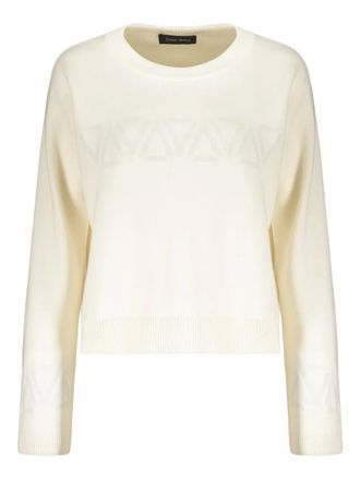 Herno Cropped trui met ronde hals - Beige