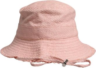 Dolce & Gabbana Roze Katoenen Bucket Hat - Dames - Hoeden - Roze - ONE Size - Katoen - Accessoires