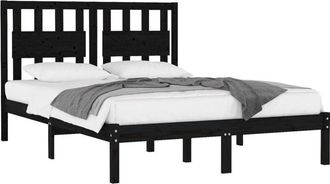 vidaXL Estructura De Cama De Madera Maciza De Pino Negra 200x200 Cm Vidaxl