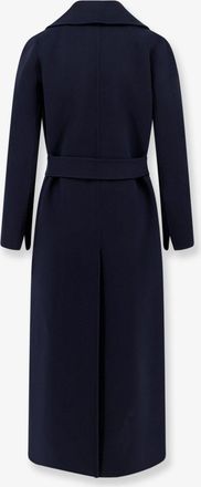 Max Mara Womens Coat Poldo Virgin Wool Blue