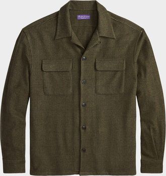Ralph Lauren Mens Cashmere Glen Plaid Overshirt