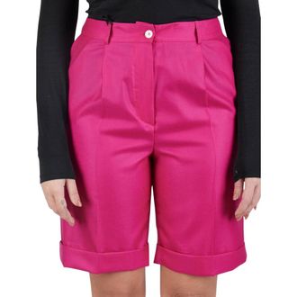 Kiton Cashmere Silk Short Pants - Dames - Korte Broeken - Paars - S - Leer - Korte Broeken