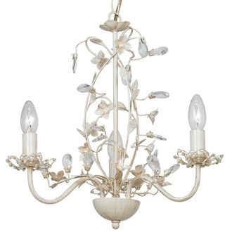 Loops Hanging Flush Ceiling Pendant 3 Light CREAM GOLD Chandelier Lamp Bulb Holder