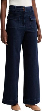 Sessun Wide Jeans - Dames - Loose Fit Jeans - Blauw - L - Katoen - Jeans