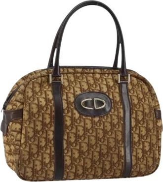 Dior Pre-owned Vintage Trotter Canvas Handtas - Dames - Vintage Handtas - Bruin - ONE Size - Vintage