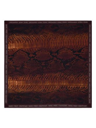 Jean Paul Gaultier python print silk scarf - Brown