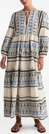 Pearl & Caviar geometric-print maxi dress - Neutrals