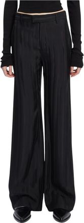 Ann Demeulemeester Flared Leg Comfort Broek in Zwart - Dames - Wijde Broeken - Zwart - L - Broeken