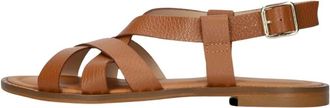 Stefano Lauran 22757 Platte Sandalen - Dames - Schoenen - Bruin - Maat: 37 EU Leer