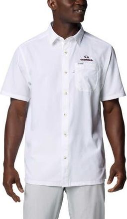 Columbia Mens Columbia White Georgia Bulldogs PFG Slack Tide Omni-Shade Button-Up Camp Shirt at Nordstrom, Size Xx-Large