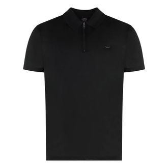 Paul & Shark Tops, Heren, Zwart, S, Katoen, Half Zip Polo