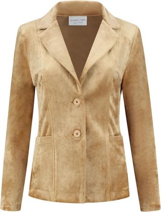Hart by Helena Hart Korte Fluweel Jurk 7424uni Camel - Dames - Blazers - Beige - XS - Jassen