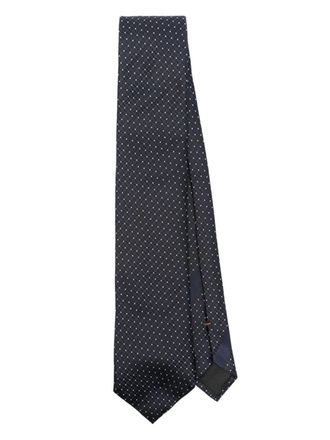 Ermenegildo Zegna Cravatta con motivo geometrico jacquard - Blu