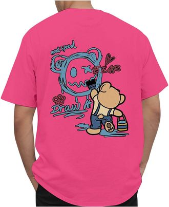 Generic Mens Short Sleeved T Shirts Bear Printed T Shirts Graphic Tees Shirt Mens Graphic Printed Tshirts Casual Short Sleeve Tshirt for Men Summer, Streetwea