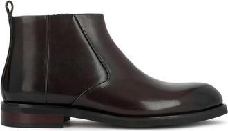 Kazar Bruine leren enkellaarzen met stiksels - Heren - Enkellaarsjes - Bruin - 44 EU - Leer - Schoenen