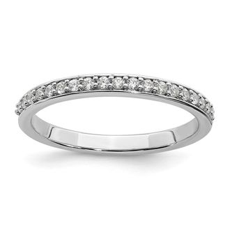 Diamond2Deal 14k White Gold Lab Grown Diamond Wedding Band Ring 0.19Ct Clarity- VS Color- G-H