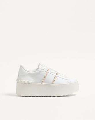 Valentino Garavani Sneaker Flatform Rockstud Untitled In Vitello Donna BIANCO 35.5