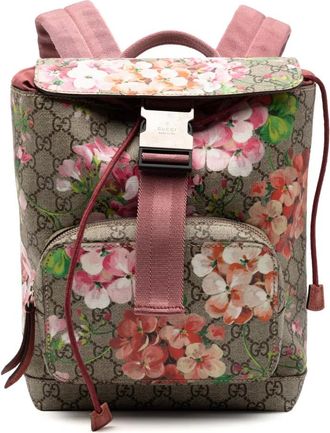 Gucci Zaino Blooms piccolo in tessuto GG Supreme con fibbia 2016-2025 - Marrone