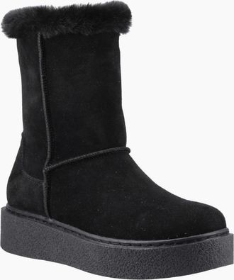Hush Puppies Womens Becca Womens Calf Boots - Black - Size: 4